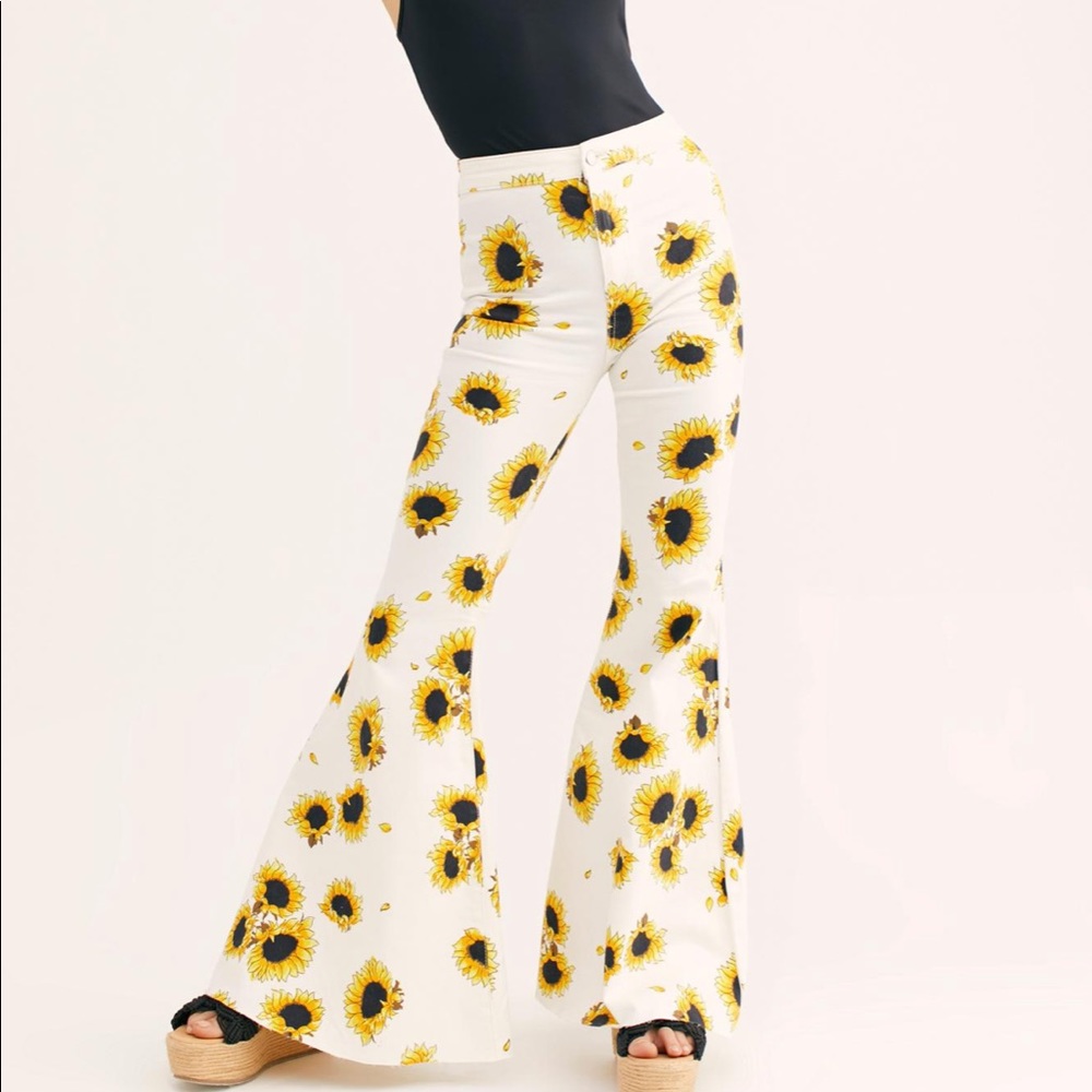 Freepeople sunflower bell bottom jeans